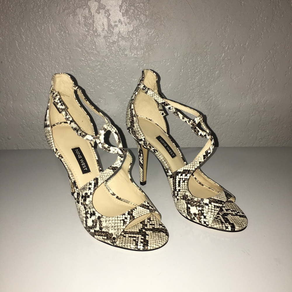 Nine West Snakeskin Heels ( used twice).